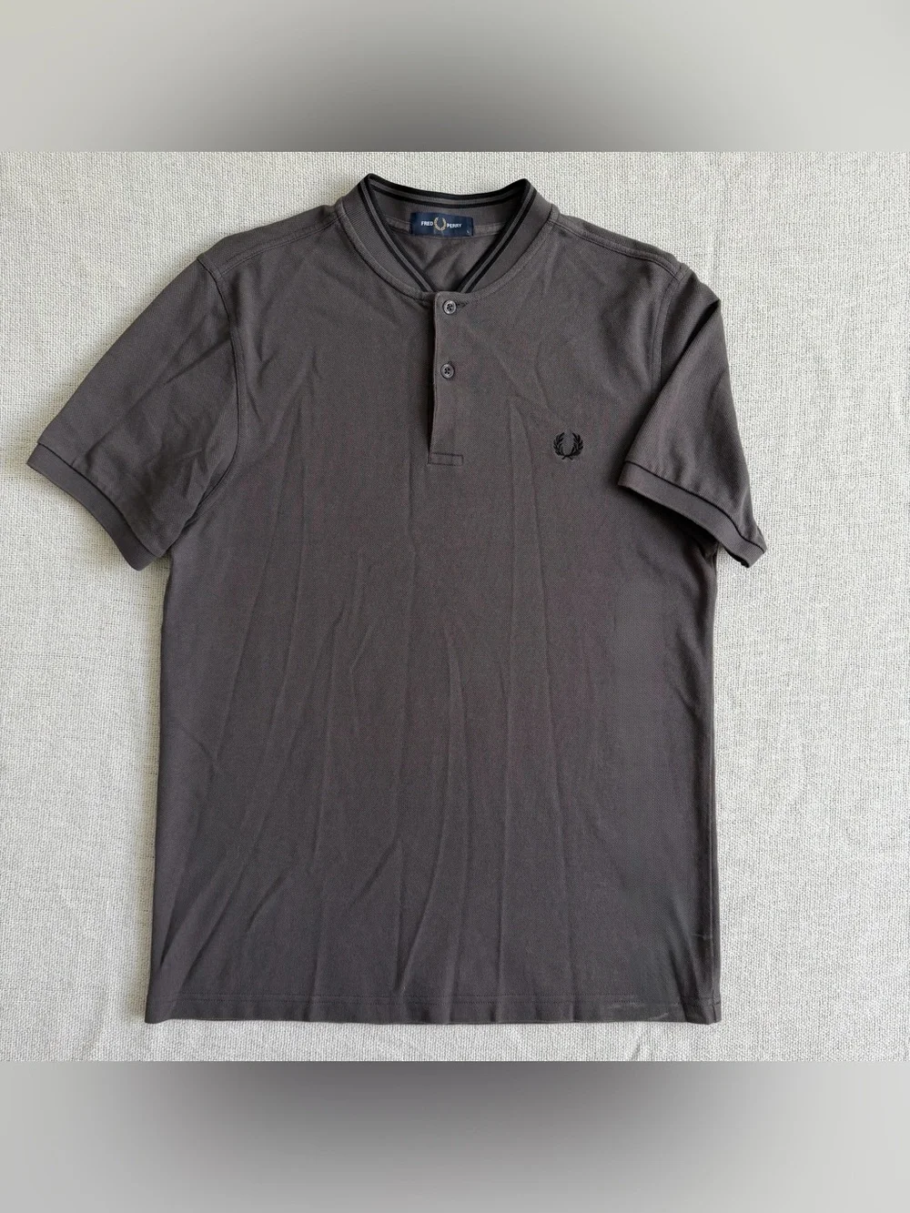 Fred Perry Men's Polo, Dark Grey w/ Black Accents